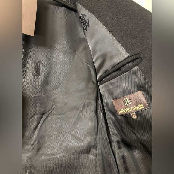 NWT $1430 Roberto Cavalli Elegant Black Coat Wool & Cashmere 48 38 Medium Italy - Picture 6 of 16